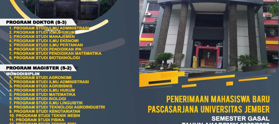 Brosur Penerimaan Mahasiswa Baru Pascasarjana Semester Gasal Tahun Akademik 2022/2023