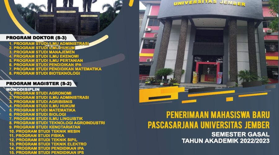 Brosur Penerimaan Mahasiswa Baru Pascasarjana Semester Gasal Tahun Akademik 2022/2023