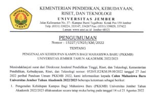 Pengenalan Kehidupan Kampus Bagi Mahasiswa Baru (PKKMB) Tahun Akademik 2022/2023
